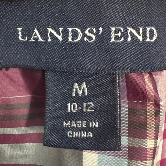 Lands’ End Women’s Medium Raspberry Pink Anorak Rain Jacket Lined Pockets - Picture 4 of 9